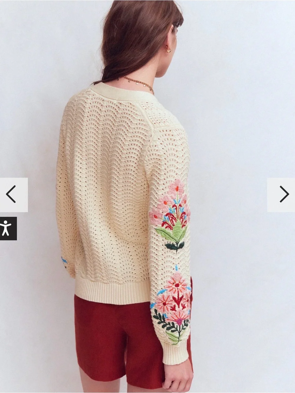 Boden Relaxed Cotton Stitch Cardigan
Ivory, Embroidery XL NWT - Picture 3 of 8